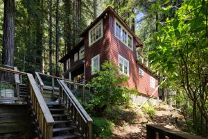 a house in the middle of the forest at Wanderwood in Guerneville