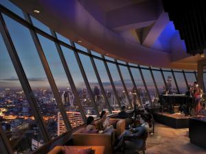 a view of the city from the observation deck at Millennium Hilton Bangkok in Bangkok