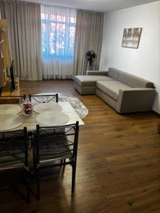 a living room with a couch and a table at Signature Studio Arad in Arad