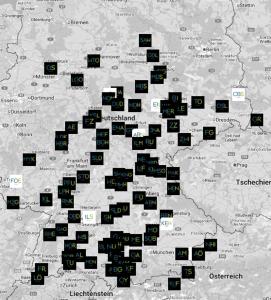 a map of ireland with black squares on it at EI Hotel by WMM Hotels in Eichstätt