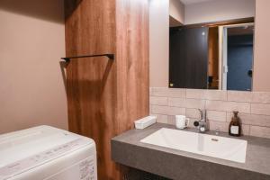 a bathroom with a sink and a washing machine at INNEST Hakata in Fukuoka +23 photos