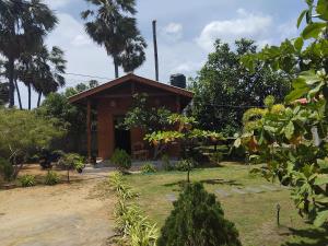 a small house in the middle of a yard at Nesan’s villa in Trincomalee