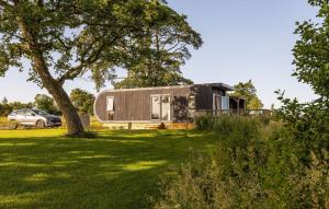 a tiny house in a field with a tree at Hare Hill - Dog Friendly in Penicuik