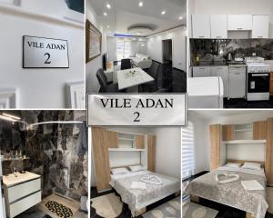 a collage of photos of a kitchen and a room at App 2 Ville Adan in Zemuniki
