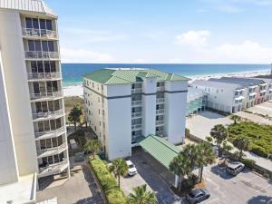 an aerial view of a building and the beach at Riviera Dunes 501 in Perdido Key