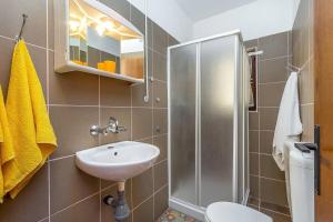 a bathroom with a shower and a sink at Apartment Dragica in Valbandon +27 photos
