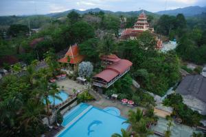 an aerial view of a resort with a swimming pool at Grand Mandarin Betong Hotel in Betong