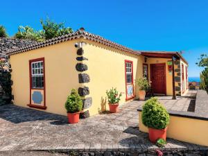 a house with potted plants in front of it at Emiliana in Puntallana