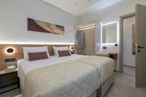 a bedroom with a large bed in a room at Costa Blu Mare in Haraki