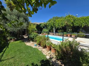 a swimming pool in a yard with plants at Casa Aurea in Begíjar