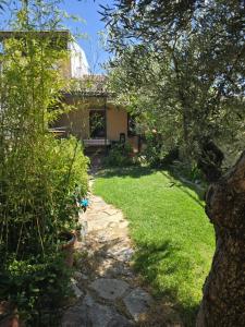 a view of a yard with a house at Casa Aurea in Begíjar