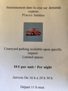 a screenshot of a flyer with a red car at Hôtel Saint Jean in Orange