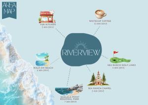 a map of the riverview geological centre and its attractions at Riverview - Private Hot Tub - Sleeps 12 in Sea Ranch