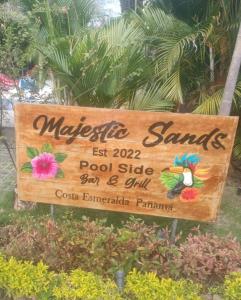 a sign for a massage station at a resort at Majestic Sands in San Carlos +55 photos