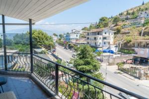 a balcony with a view of a street at B&B Sunny Side in Sarandë