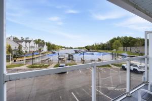 a balcony with a view of a parking lot at Picton Harbour Inn in Picton