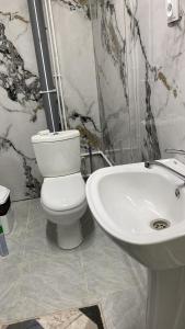 a bathroom with a toilet and a sink at Amir in Arkit