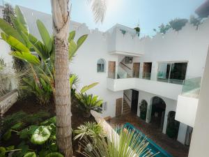 an aerial view of a house with a palm tree at Riad Zyo in Rabat
