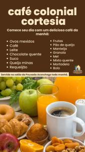 a flyer with a cup of coffee and a plate of food at Loft Desingn in Volta Redonda