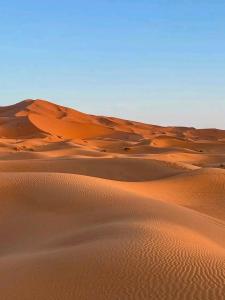 a sand dune in the middle of a desert at Bivouac Camel Trips in Merzouga
