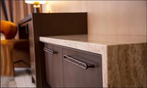 a counter in a room with a counter top at The Paramount Hotel in Seattle