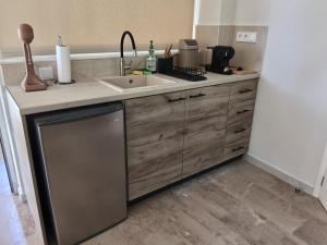 a kitchen with a sink and a dishwasher at GAIA City Studio in Kato Achaia