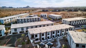 an aerial view of a city with buildings at Sonoran Oasis with Pool, Spa & BBQ Area in Phoenix