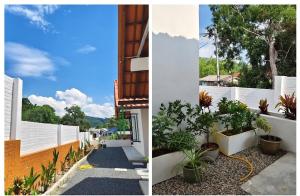 two pictures of a building with plants on the side at Ciao Bella in Dungun