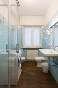 a bathroom with a toilet and a sink and a shower at Apartments da Edvige in Tarvisio