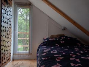 a bedroom with a bed and a window at Marin konak in Gornji Milanovac