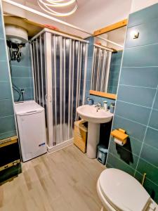 a bathroom with a toilet and a sink at Tiny home in Camigliatello Silano +20 photos