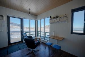an office with a view of the ocean at Grásteinn, guesthouse 2 in Grundarfjordur +9 photos