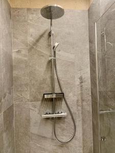 a shower with a shower head in a bathroom at San Rocco Apartments 2 in Riva del Garda +77 photos