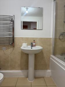 a bathroom with a sink and a mirror at Elysium pro in Bradford +10 photos
