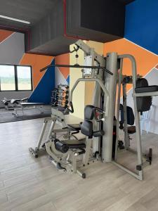 a gym with cardio equipment in a room at Alisha Homestay at Residensi KLIA near KLIA AIRPORT,SEPANG CIRCUIT,USIM,BANDAR ENSTEK in Nilai