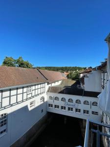 a view from the balcony of a building at Fluss-Bett in Melsungen