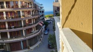 a view of a street from a building at Алекс 2 in Pomorie