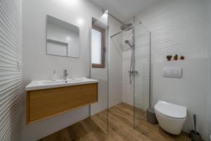 a bathroom with a sink and a toilet and a shower at Czarna Owca in Biały Dunajec +24 photos