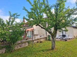 a tree in the yard of a house at Gîte Marie des Côtes in Hannonville-sous-les-Côtes
