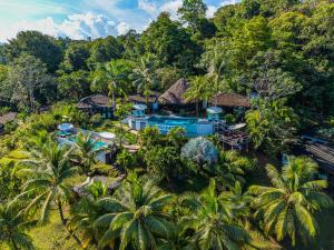 an aerial view of a resort with palm trees at The Tranquilo Lodge, Adult Only, All meals included in Drake
