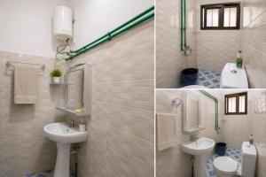 two pictures of a bathroom with a toilet and a sink at JONARIC Residence - Luxury Villa in Lomé in Azyagbang