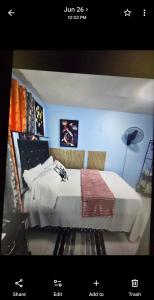 a bedroom with a large bed in a room at BW Hideaway in Portmore