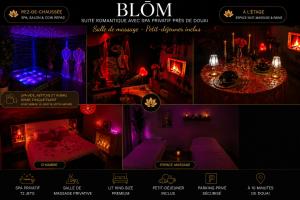 a screenshot of a room with red and purple lighting at BLOM Spa privatif près de Douai, salle de massage, petit-déjeuner inclus in Guesnain
