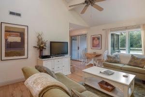 a living room with a couch and a tv at 1248 Creekwatch Villa in Seabrook Island