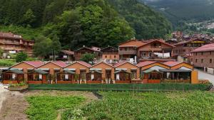 a large group of houses in a mountain village at Çakıroğlu Villa Kent in Uzungöl
