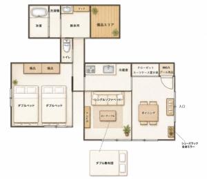 a floor plan of a house at Fukugi Beach Villa Okinawa in Nakijin