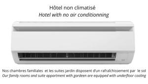a picture of a air conditioner with the words idiot iron climate hotter with no at Teritoria Château de Besseuil in Clessé