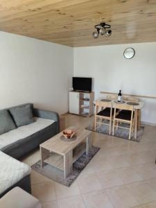 a living room with a couch and a table at Holiday Home Apartman Aco in Žabljak +24 photos