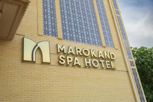 a sign on the side of a marvellous spa hotel at Marokand Spa Hotel in Samarkand