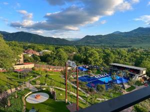 an aerial view of a pool at a resort at Chiko Group in Aspindza